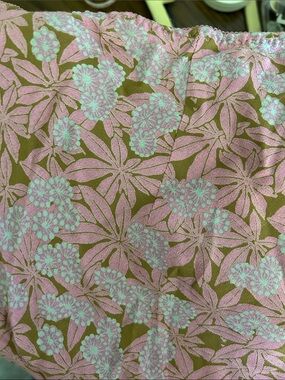 GAP Pink Floral Circle Skirt with Green Leaf Pattern